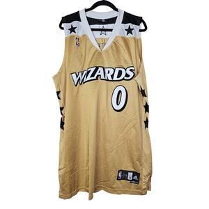 Adidas Washington DC Wizards NBA Jersey Gilbert Arenas 56 Tall Stitched Gold